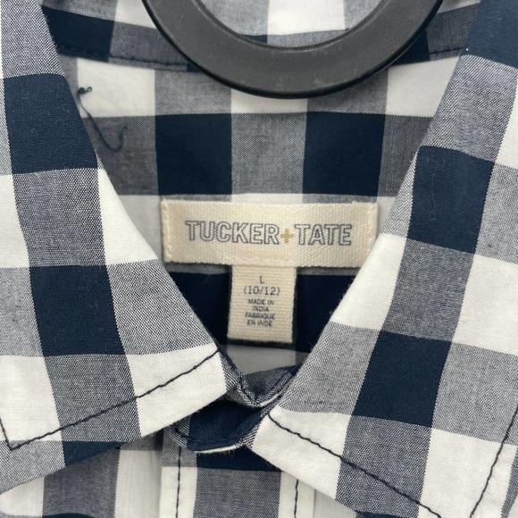 Tucker + Tate Boy's Long Sleeve Woven Shirt Size L (10-12) Navy - Picture 3 of 4